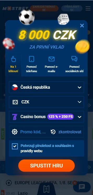 Mostbet - Zaregistrujte se